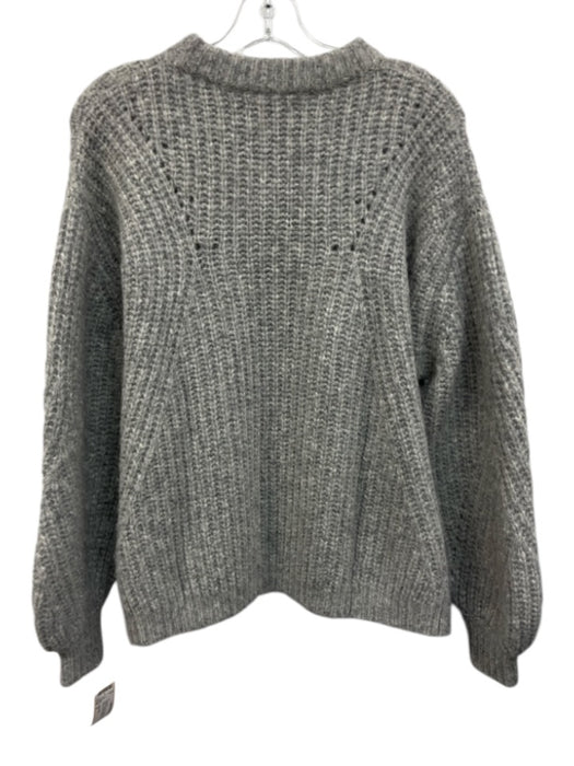 Anine Bing Size S Light Gray Alpaca Blend Ribbed Knit Heathered Pullover Sweater Light Gray / S