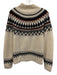 White + Warren Size L White, Navy Blue & Orange Cashmere Knit Fair Isle Sweater White, Navy Blue & Orange / L