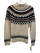White + Warren Size L White, Navy Blue & Orange Cashmere Knit Fair Isle Sweater White, Navy Blue & Orange / L