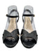 Sarah Flint Shoe Size 37.5 Black Leather open toe Strap Sandal Heel Shoes Black / 37.5