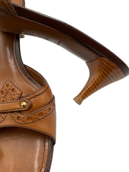 Louis Vuitton Shoe Size 41 Brown Leather Upper Mule Wingtip Detail Slide Sandals Brown / 41