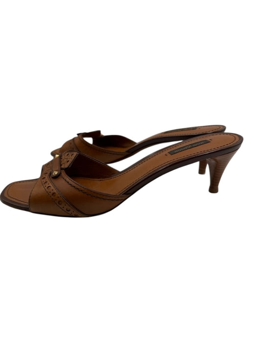 Louis Vuitton Shoe Size 41 Brown Leather Upper Mule Wingtip Detail Slide Sandals Brown / 41