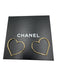 Chanel Gold Metal Heart Hoops Vintage Earrings Gold