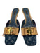 Louis Vuitton Shoe Size 40 Blue & Beige textile upper Monogram Denim Mules Blue & Beige / 40