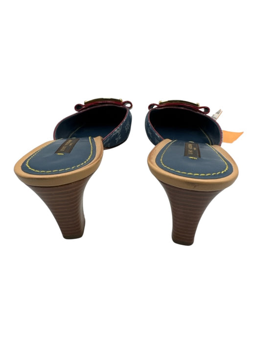 Louis Vuitton Shoe Size 40 Blue & Beige textile upper Monogram Denim Mules Blue & Beige / 40