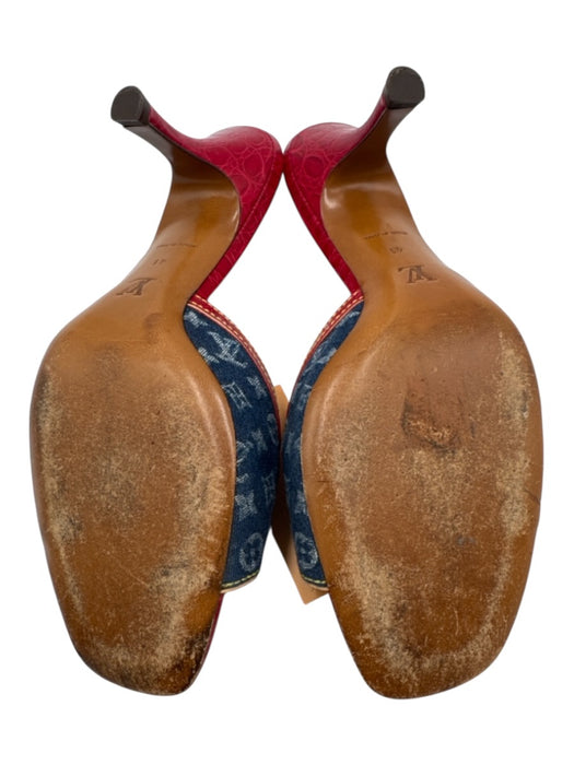 Louis Vuitton Shoe Size 41 Blue, Red & Tan textile upper Monogram Denim Sandals Blue, Red & Tan / 41