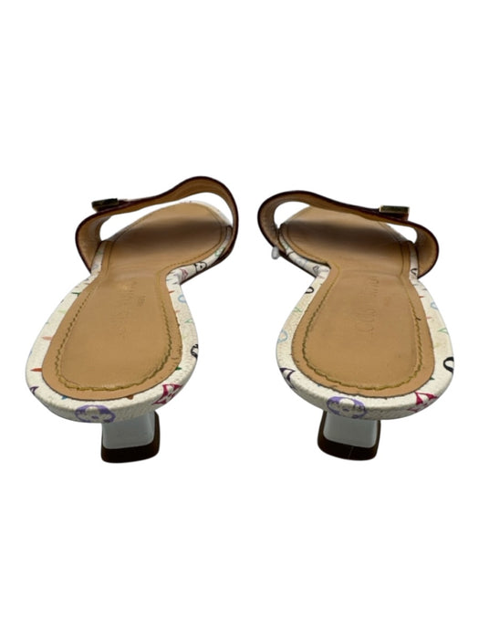 Louis Vuitton Shoe Size 40 White, Beige & Multi Coated Canvas & Leather Sandals White, Beige & Multi / 40