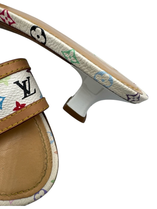 Louis Vuitton Shoe Size 40 White, Beige & Multi Coated Canvas & Leather Sandals White, Beige & Multi / 40