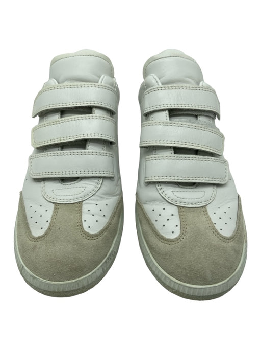 Isabel Marant Shoe Size 37 White & Pink Leather Velcro Suede Detail Sneakers White & Pink / 37