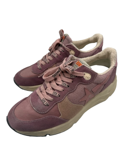 Golden Goose Shoe Size 37 Pink, Purple, Beige Suede Lace Up Low Top Sneakers Pink, Purple, Beige / 37