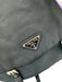 Prada Navy Blue Nylon Silver Hardware Triangle Logo Double Buckle flap Bag Navy Blue / Small