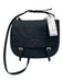 Prada Navy Blue Nylon Silver Hardware Triangle Logo Double Buckle flap Bag Navy Blue / Small