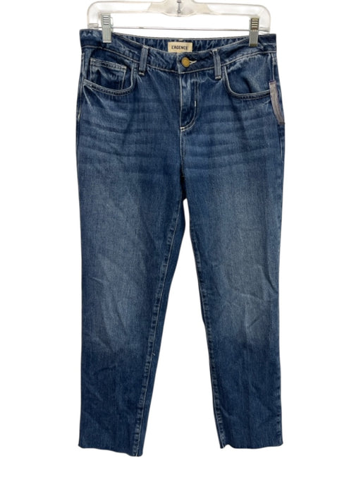 L'agence Size 26 Medium Wash Cotton Denim Mid Rise Whiskering Tapered Jeans Medium Wash / 26