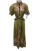 Zimmermann Size 2 Green, Pink, Brown Short Puff Sleeve Floral Shirred Maxi Dress Green, Pink, Brown / 2