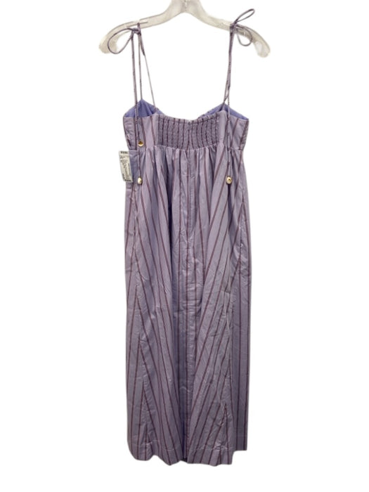 Line & Dot Size XS Purple & Red Cotton Spaghetti Strap Tie Shoulder Dress Purple & Red / XS