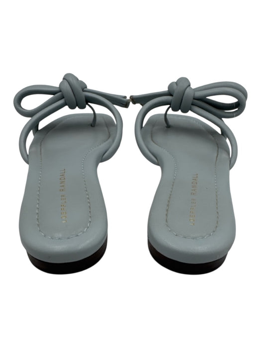 Loeffler Randall Shoe Size 7 Dusty Blue Leather Upper Knot Detail Thong Sandals Dusty Blue / 7
