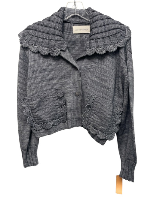 Loeffler Randall Size XS Blue Wool Long Sleeve Knit Cardigan Crop Sweater Blue / XS