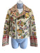 Alice + Olivia Size S White & Multi Lamb leather Floral Embroidered Jacket White & Multi / S