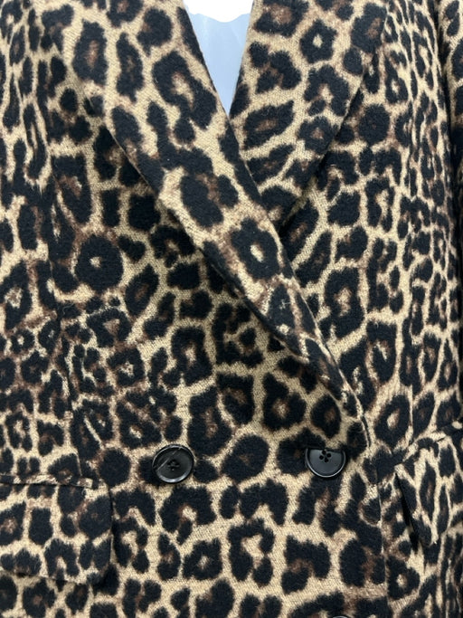 Veronica Beard Size 2 Black & Brown Wool & Polyester blend Leopard Print Coat Black & Brown / 2