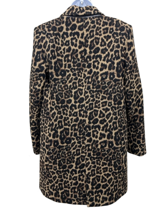 Veronica Beard Size 2 Black & Brown Wool & Polyester blend Leopard Print Coat Black & Brown / 2