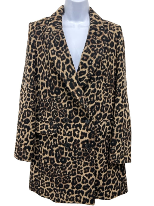 Veronica Beard Size 2 Black & Brown Wool & Polyester blend Leopard Print Coat Black & Brown / 2