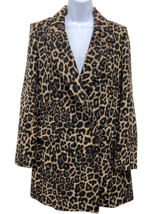 Veronica Beard Size 2 Black & Brown Wool & Polyester blend Leopard Print Coat Black & Brown / 2