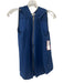 Amanda Uprichard Size S Navy Blue Silk Sleeveless Zip Front Tank Top Navy Blue / S