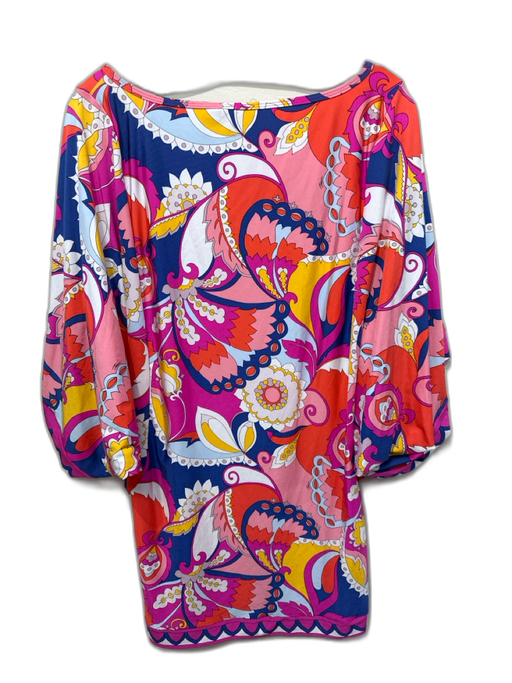 Trina Turk Size Small Pink, Blue & Multi No Fabric Tag Boat Neck Abstract Dress Pink, Blue & Multi / Small