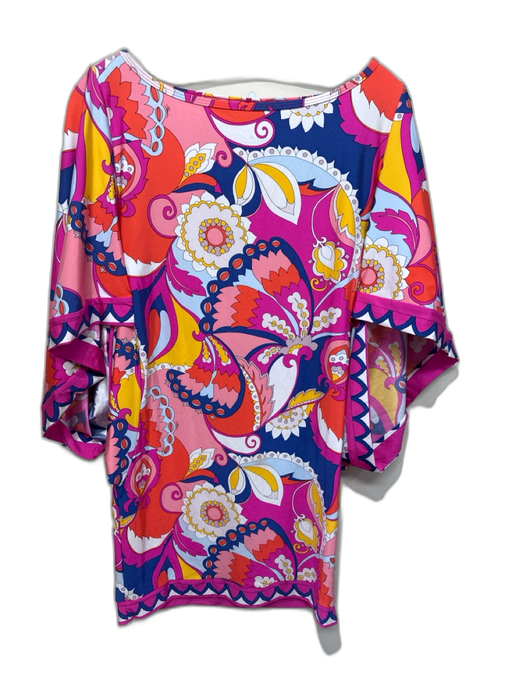 Trina Turk Size Small Pink, Blue & Multi No Fabric Tag Boat Neck Abstract Dress Pink, Blue & Multi / Small