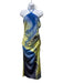 Simkhai Size 2 Blue & Yellow Polyester Blend Abstract Gradient Tie Neck Dress Blue & Yellow / 2