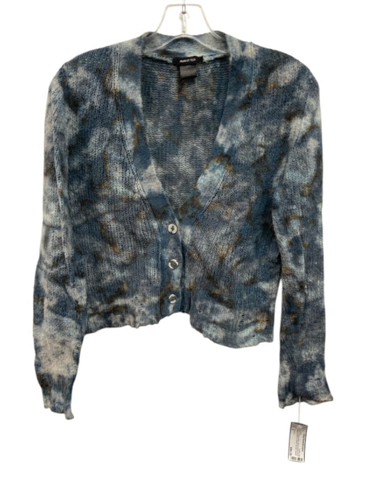 Avant Toi Size S Blue & Brown Print Poliamide Blend V Neck Tie Dye Cardigan Blue & Brown Print / S