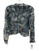 Avant Toi Size S Blue & Brown Print Poliamide Blend V Neck Tie Dye Cardigan Blue & Brown Print / S
