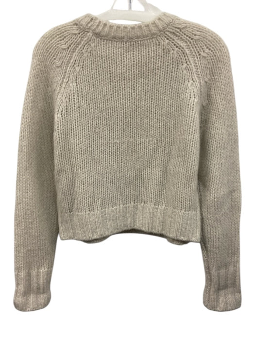 White + Warren Size S Light Gray Cashmere Open Knit Long Sleeve Sweater Light Gray / S