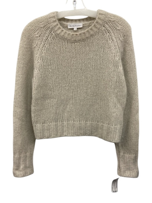 White + Warren Size S Light Gray Cashmere Open Knit Long Sleeve Sweater Light Gray / S