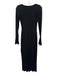 Lovers + Friends Size S Black Cotton Square Neck Ribbed Long Sleeve Maxi Dress Black / S