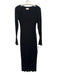 Lovers + Friends Size S Black Cotton Square Neck Ribbed Long Sleeve Maxi Dress Black / S