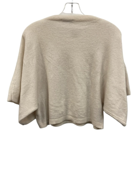 White + Warren Size S Cream White Cashmere Half Sleeve Sweater Cream White / S
