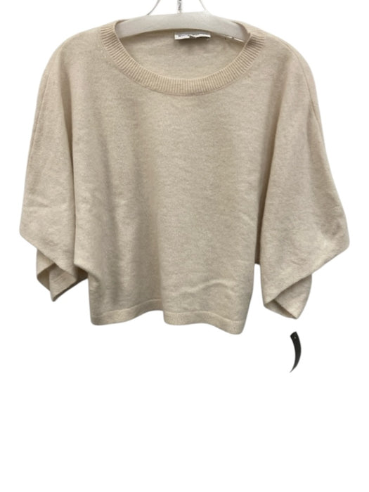 White + Warren Size S Cream White Cashmere Half Sleeve Sweater Cream White / S