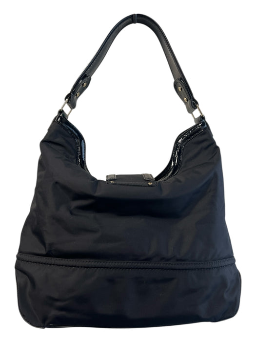 Kate Spade Black Nylon Patent Leather 1 strap Twist Lock Bag Black / Medium