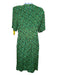 Valentino Size 38 Green Multi Missing Fabric Midi Floral Button Detail Dress Green Multi / 38