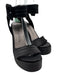 Pedro Garcia Shoe Size 36 Black Satin Ankle Buckle Fringe Platform Sandals Black / 36