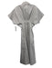 Exquise Size XXS Black & White Cotton Blend Short Sleeve Striped Pleated Dress Black & White / XXS