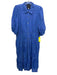 Johnny Was Size M Indigo Cotton & Silk Embroidered Button Front Collared Dress Indigo / M