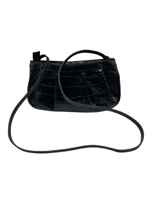 Furla Brown Leather Croc Embossed Cross Body Bag Brown