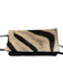 fsp collection Zebra Pony Hair Crossbody Card Holder Magnetic Close Bag Zebra