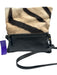 fsp collection Zebra Pony Hair Crossbody Card Holder Magnetic Close Bag Zebra