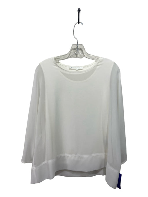 Melissa Nepton Size M White Polyester 1/2 Sleeve lined Solid Top White / M