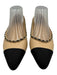 Chanel Shoe Size 39C Beige & Black Leather Cap Toe Gold Hardware Flats Beige & Black / 39C