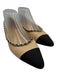 Chanel Shoe Size 39C Beige & Black Leather Cap Toe Gold Hardware Flats Beige & Black / 39C