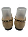 Chanel Shoe Size 39C Beige & Black Leather Cap Toe Gold Hardware Flats Beige & Black / 39C
